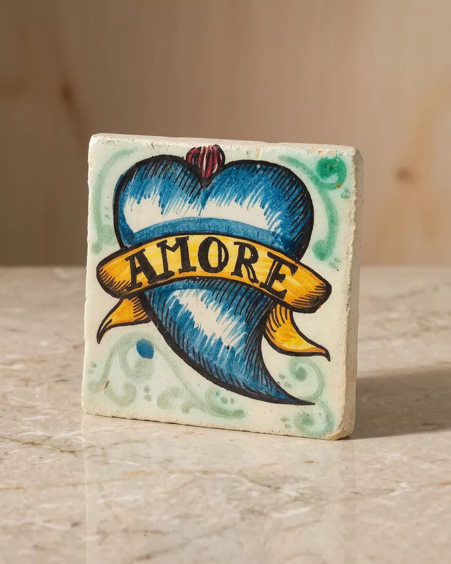 Mattonella decorativa AMORE artigianale