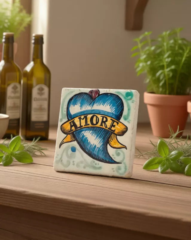 Mattonella decorativa AMORE artigianale