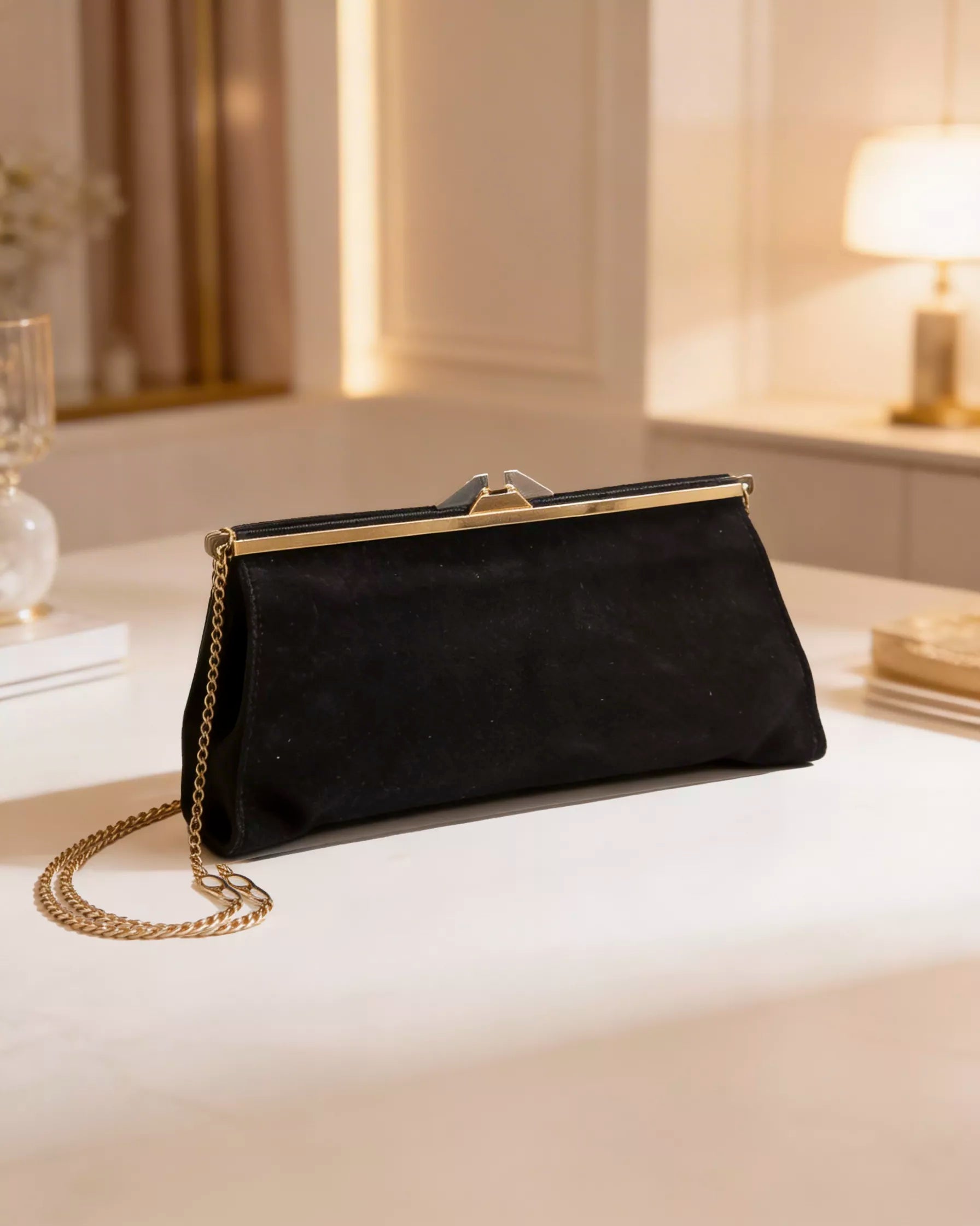 Clutch da cerimonia in camoscio