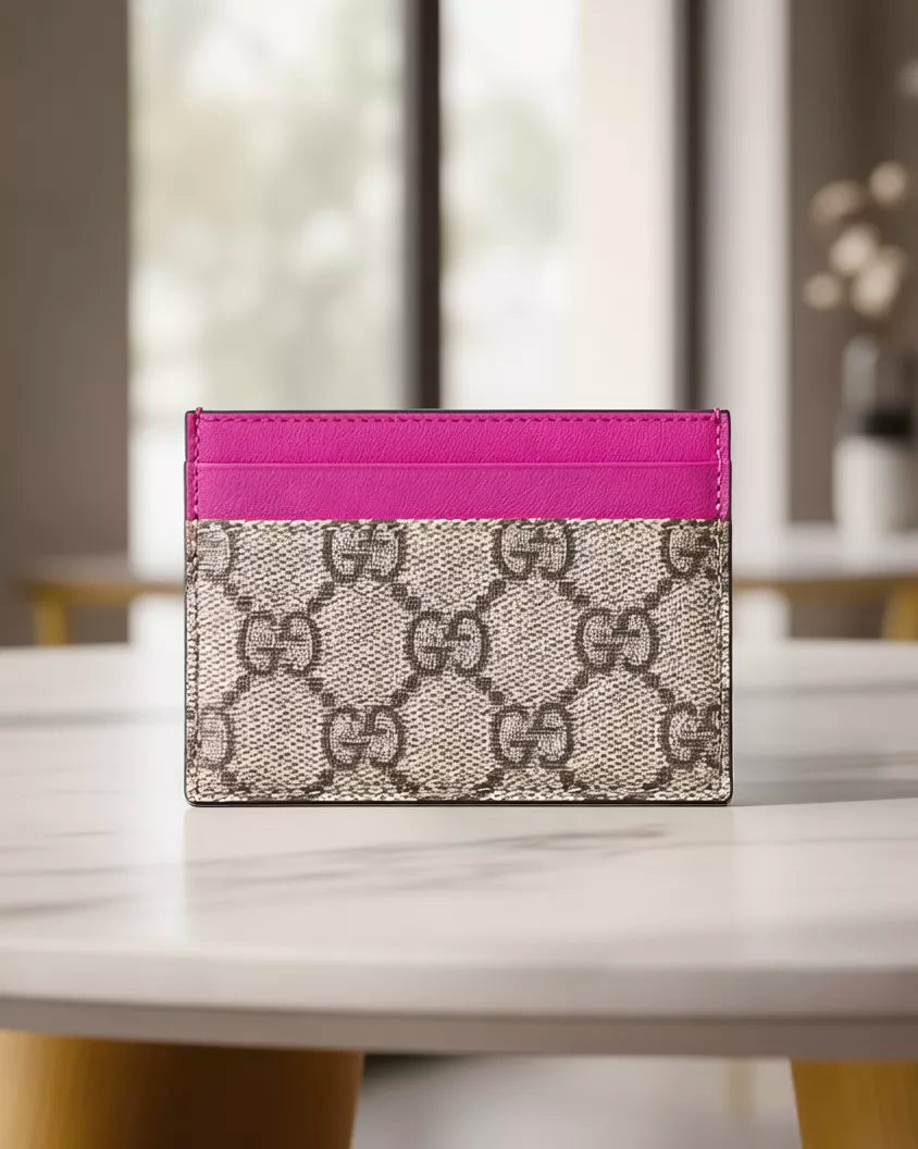 Portacarte GG finiture Fucsia Gucci