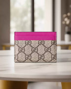 Portacarte GG finiture Fucsia Gucci
