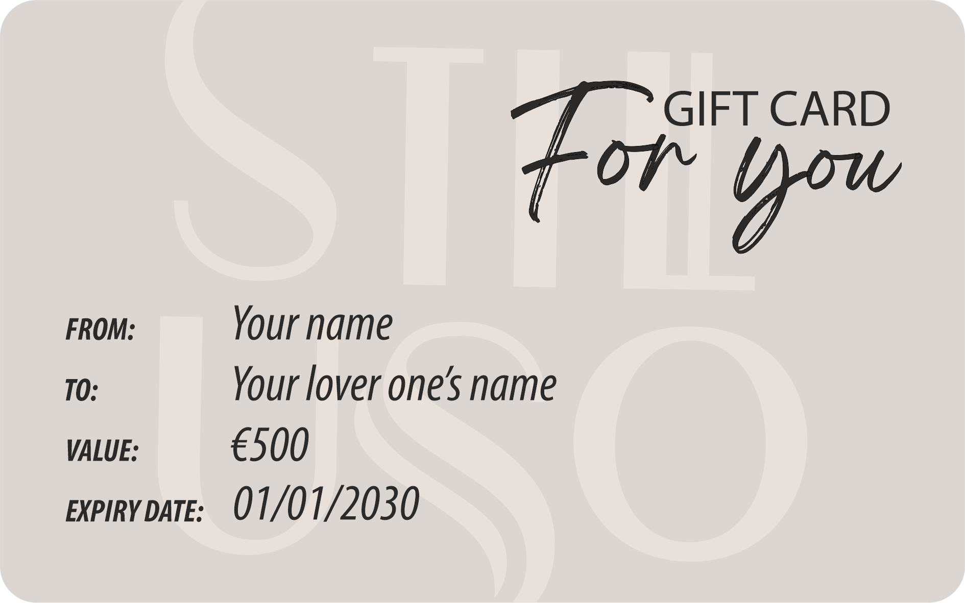 Gift card Stiluso