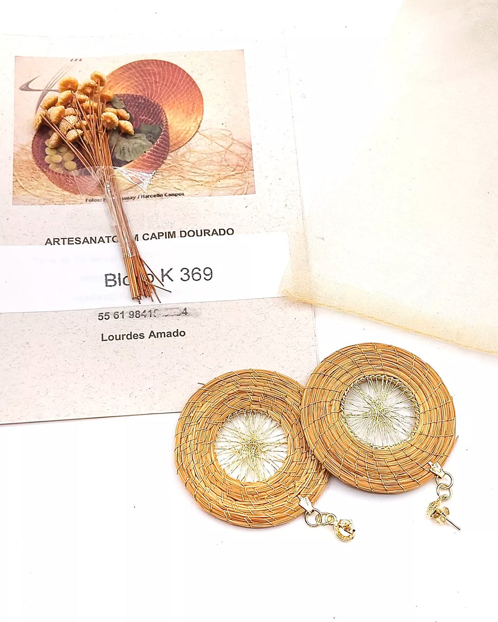Orecchini in Capim Dourado - oro vegetale