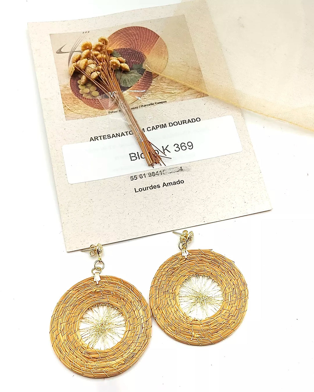 Orecchini in Capim Dourado - oro vegetale