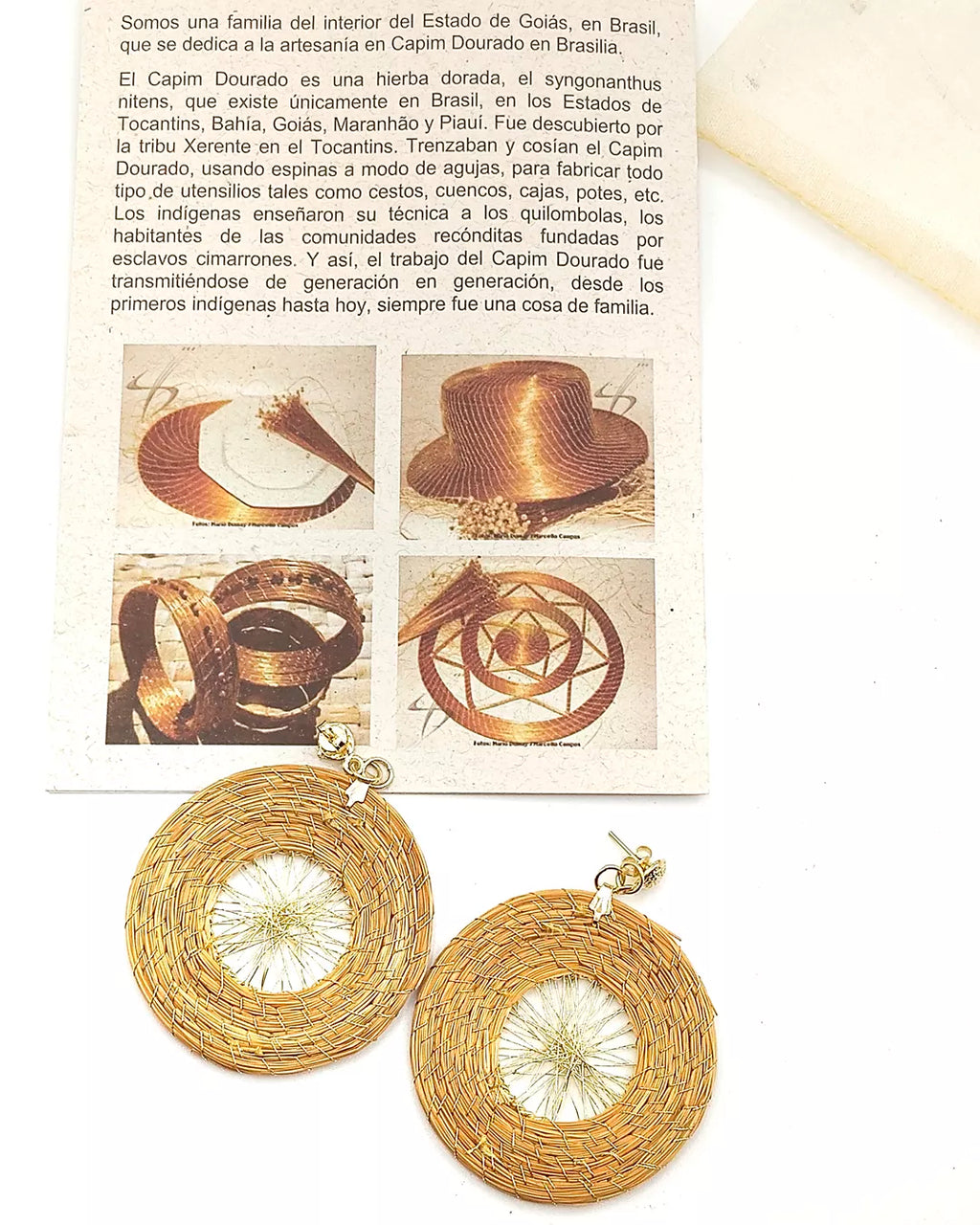 Orecchini in Capim Dourado - oro vegetale