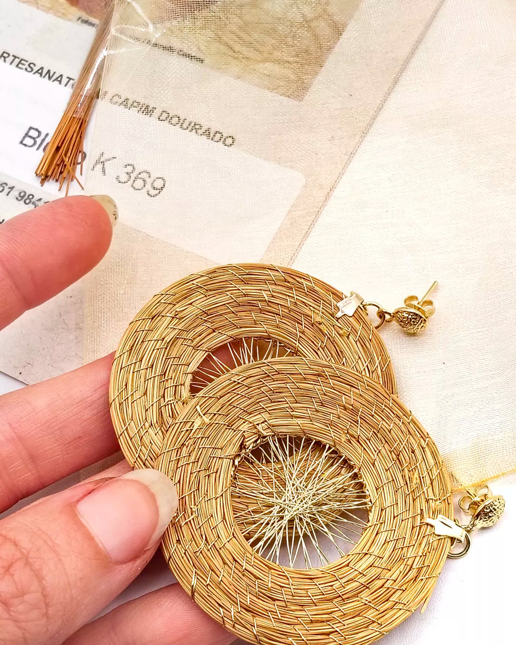 Orecchini in Capim Dourado - oro vegetale