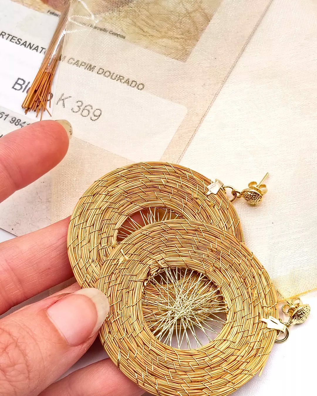 Orecchini in Capim Dourado - oro vegetale