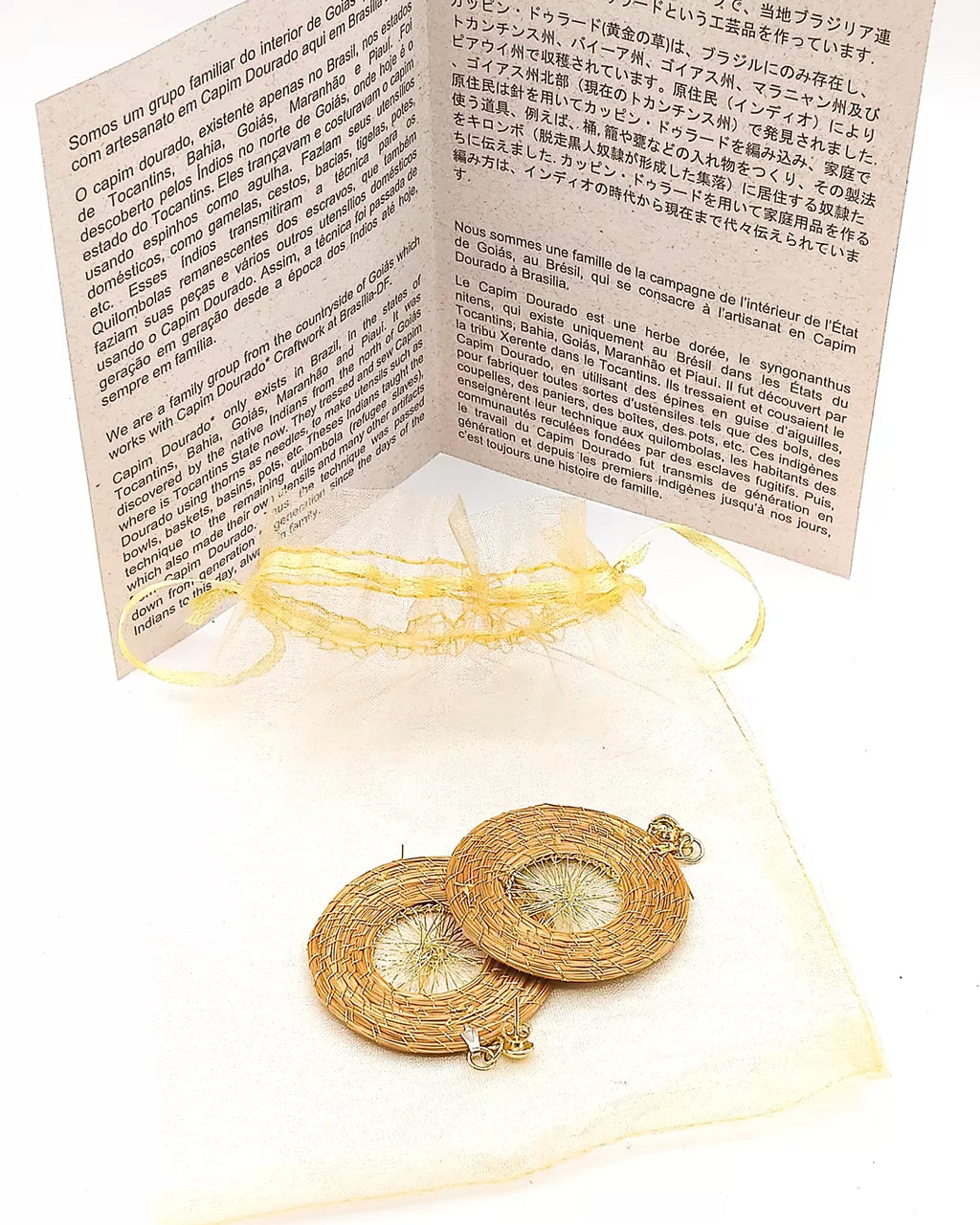 Orecchini in Capim Dourado - oro vegetale