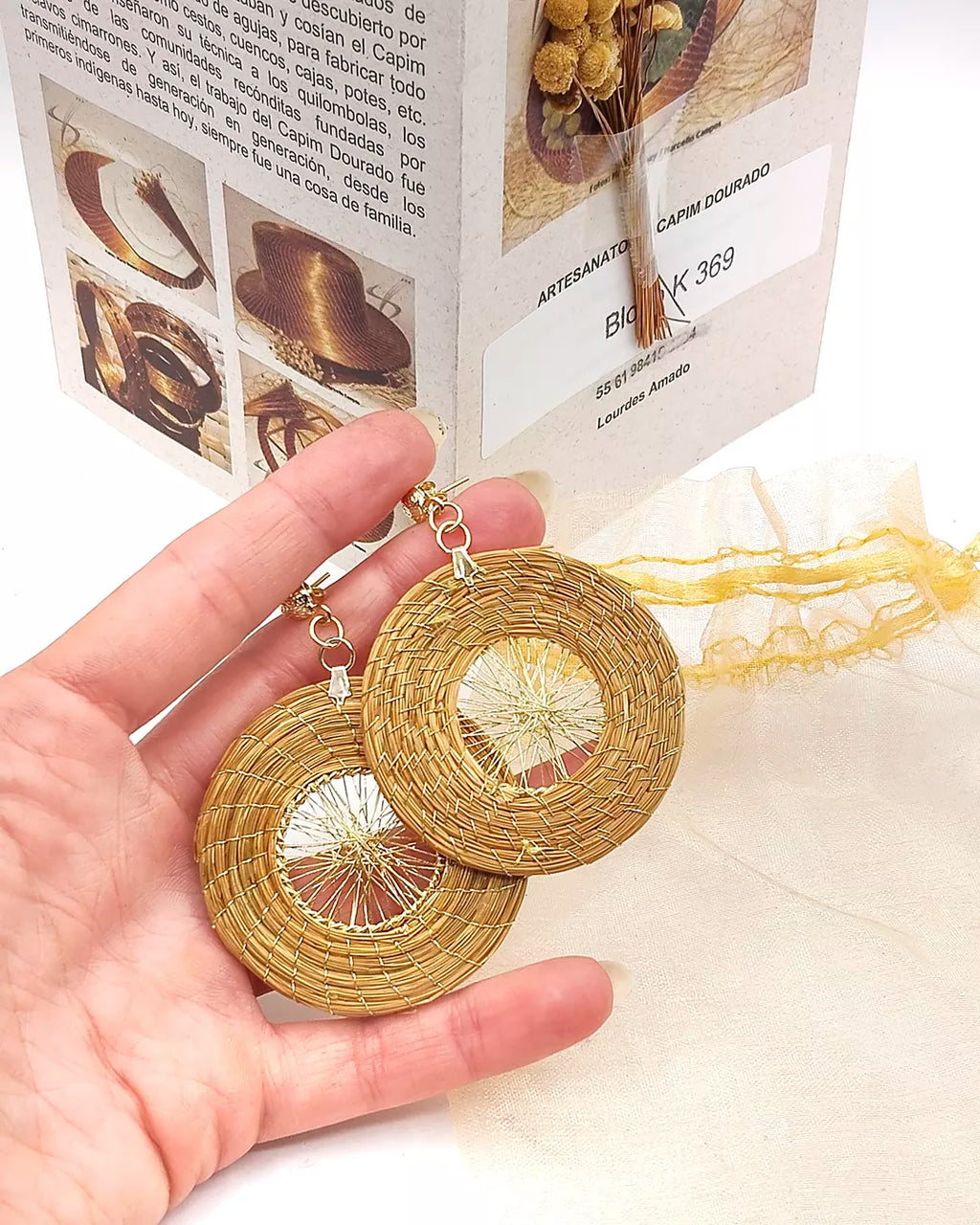 Orecchini in Capim Dourado - oro vegetale