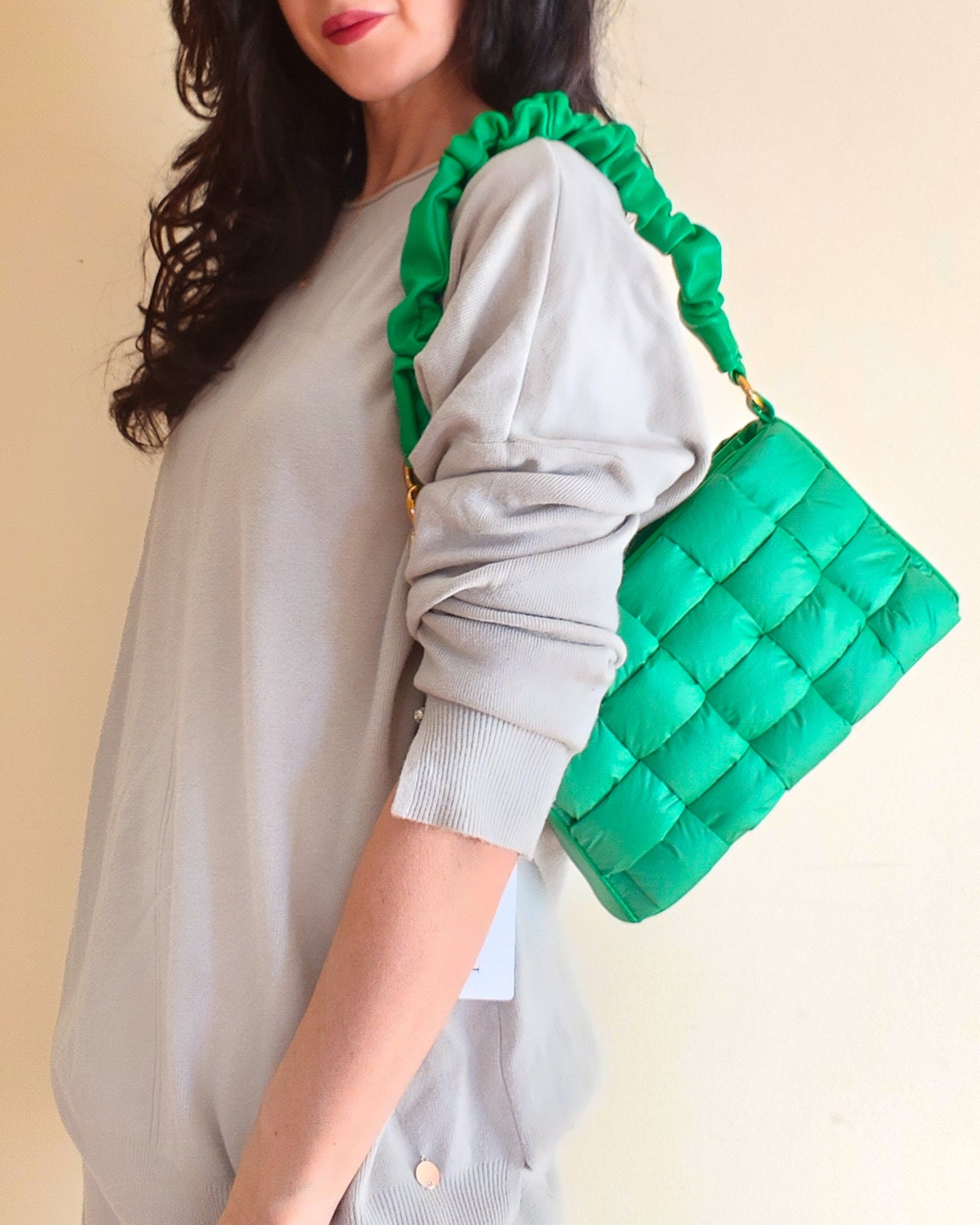 Borsa verde prato in stile Bottega Veneta Forpen