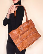 Borsa Maxi Tote in pelle artigianale
