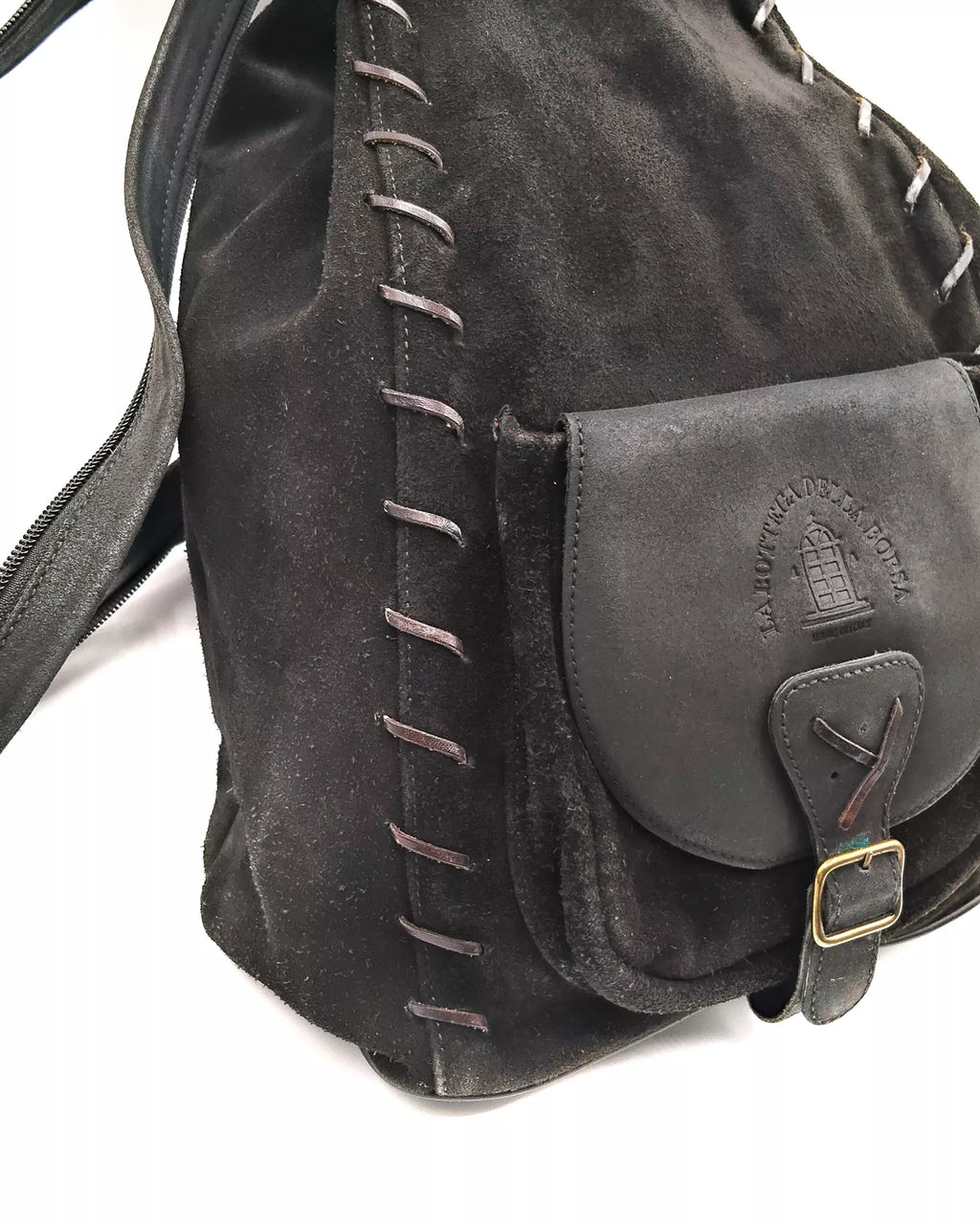 Zaino monospalla in camoscio Artigianale La Bottega della Borsa