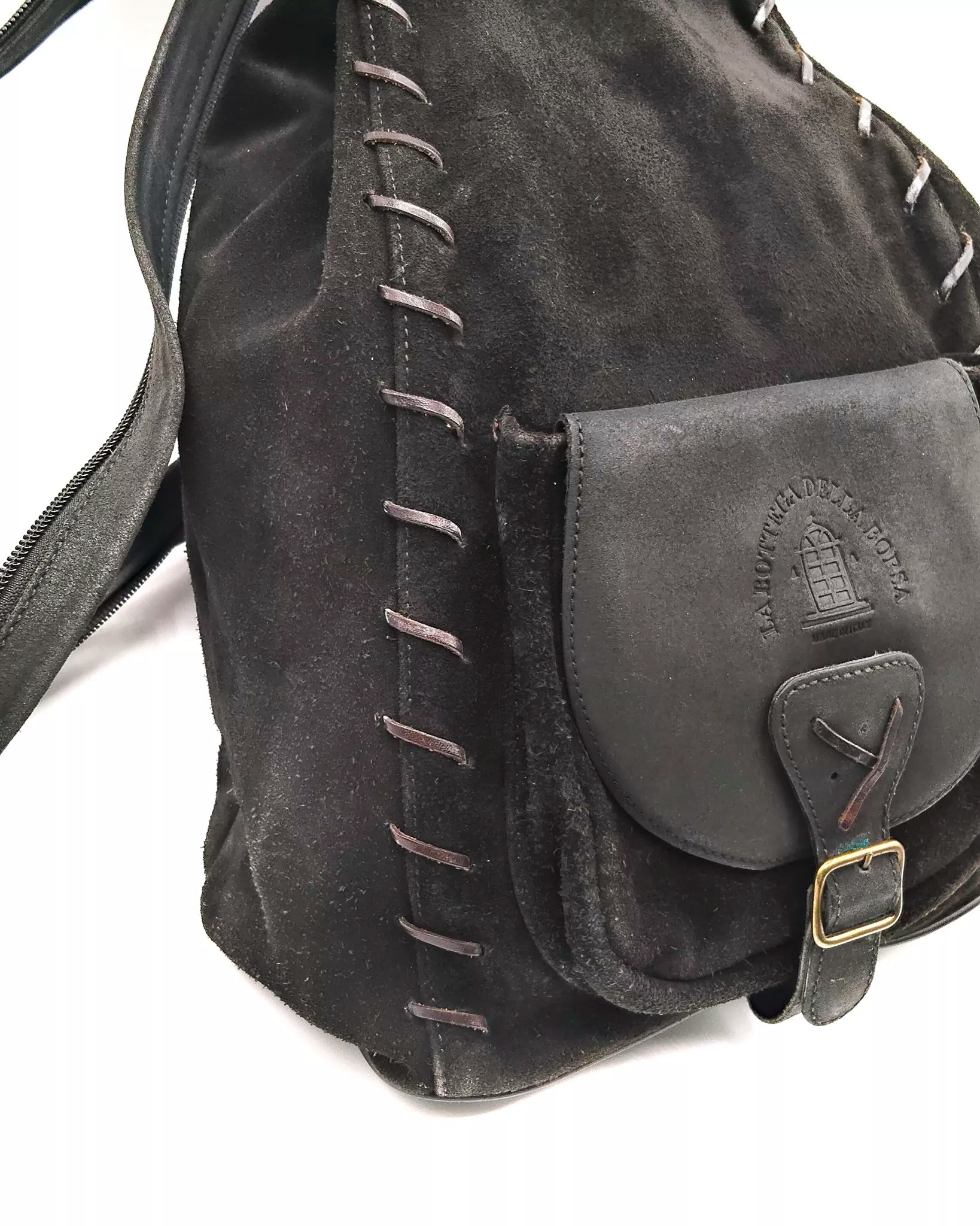 Zaino monospalla in camoscio Artigianale La Bottega della Borsa