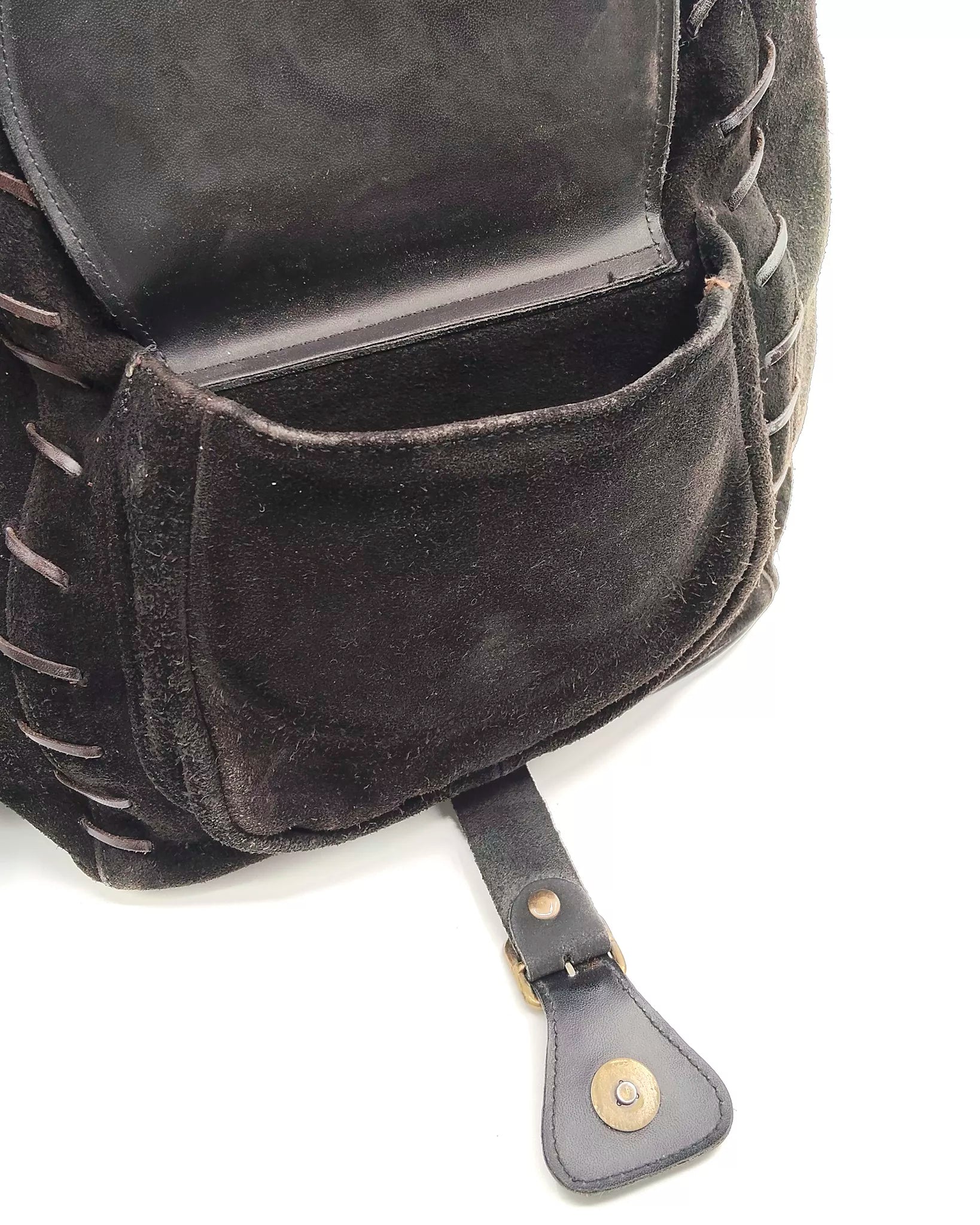 Zaino monospalla in camoscio Artigianale La Bottega della Borsa