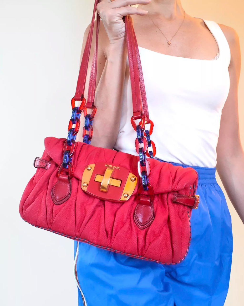 Borsa Magenta matelassé MIU MIU