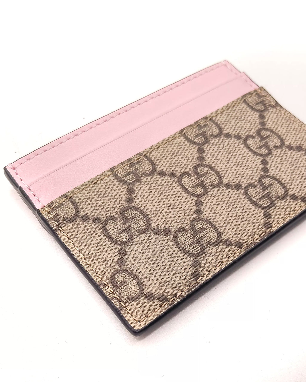 Portacarte GG finiture Rosa Gucci