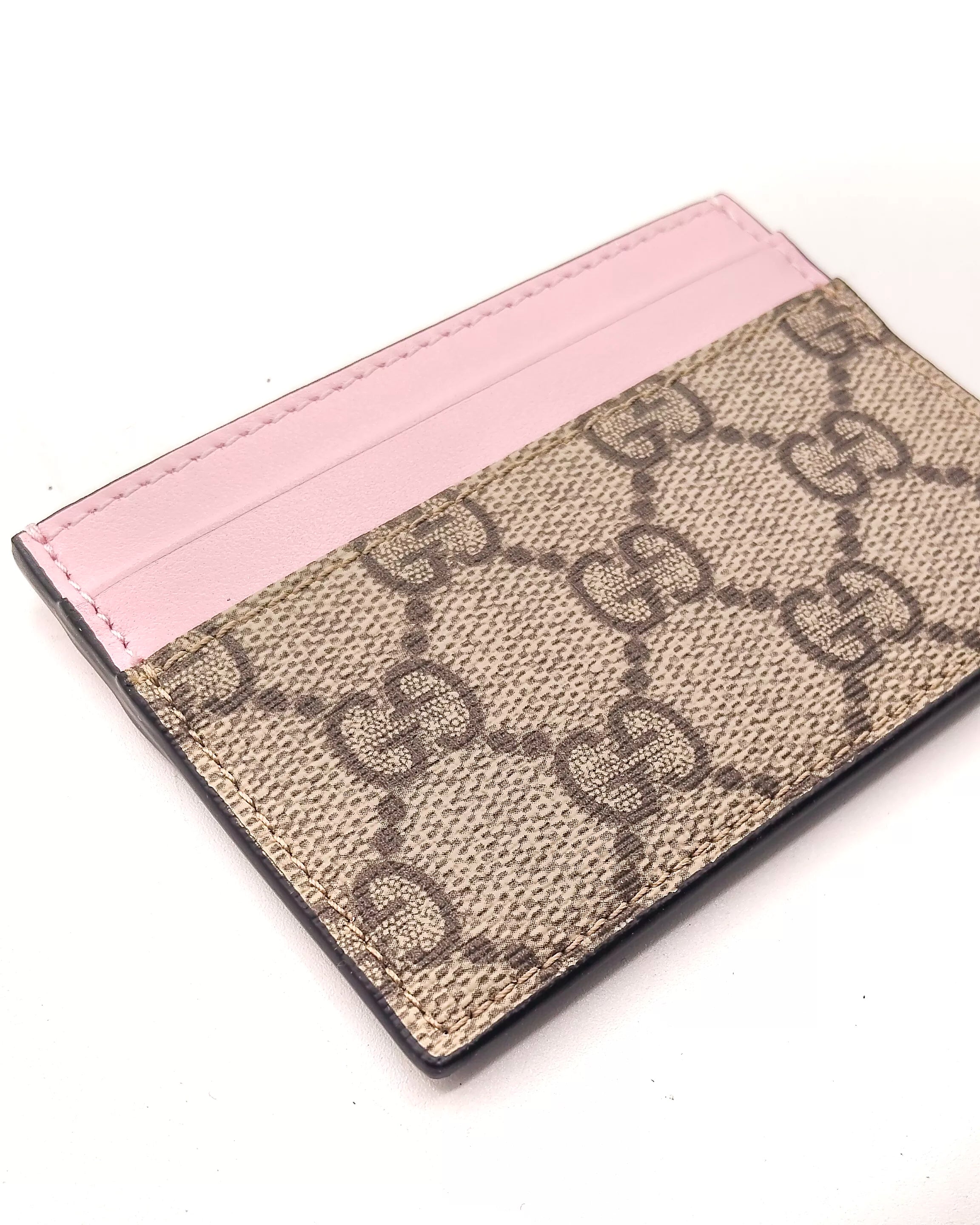 Portacarte GG finiture Rosa Gucci
