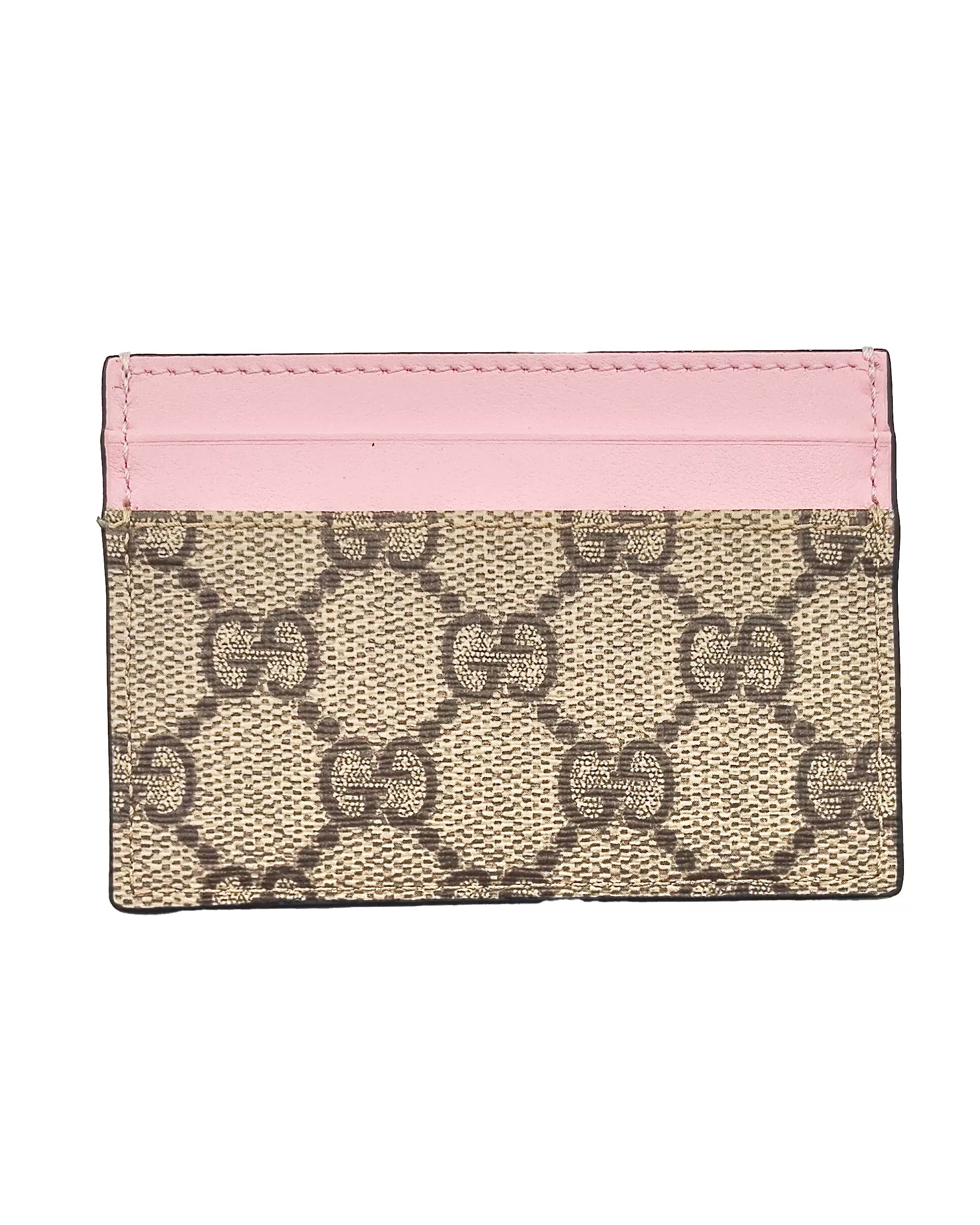 Portacarte GG finiture Rosa Gucci
