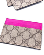 Portacarte GG finiture Fucsia Gucci