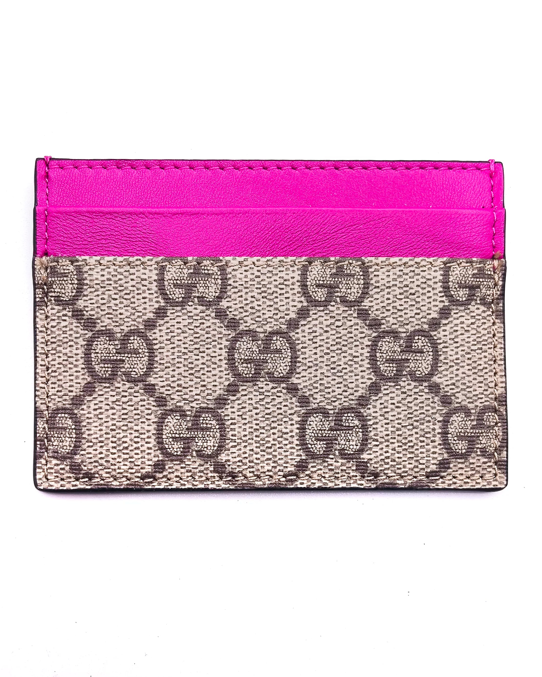 Portacarte GG finiture Fucsia Gucci