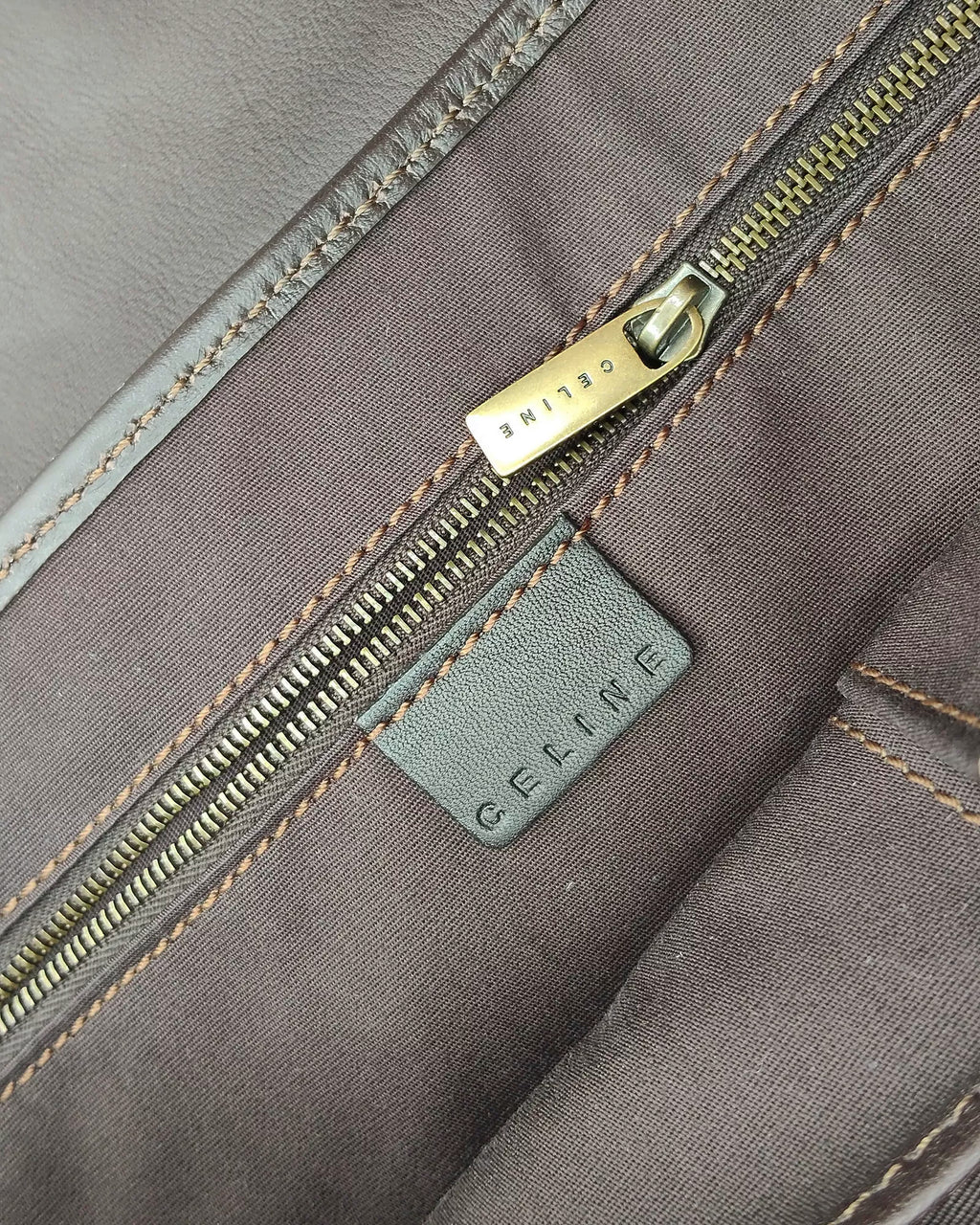 Céline Macadam Embossed Suede Shoulder Bag