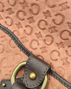 Céline Macadam Embossed Suede Shoulder Bag