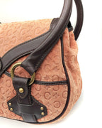 Céline Macadam Embossed Suede Shoulder Bag