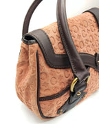 Céline Macadam Embossed Suede Shoulder Bag