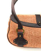 Céline Macadam Embossed Suede Shoulder Bag
