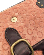 Céline Macadam Embossed Suede Shoulder Bag