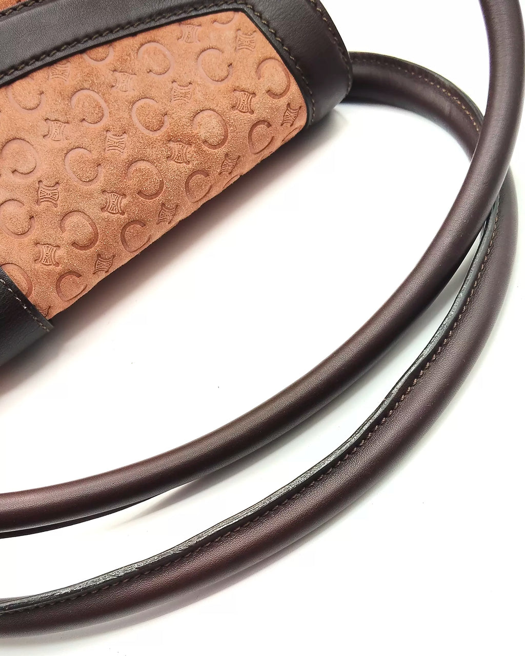 Céline Macadam Embossed Suede Shoulder Bag