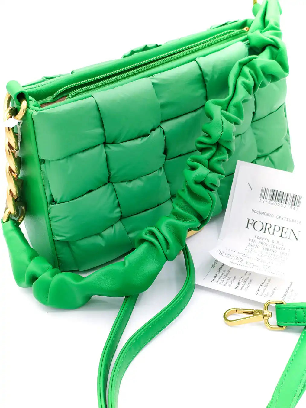 Borsa verde prato in stile Bottega Veneta Forpen