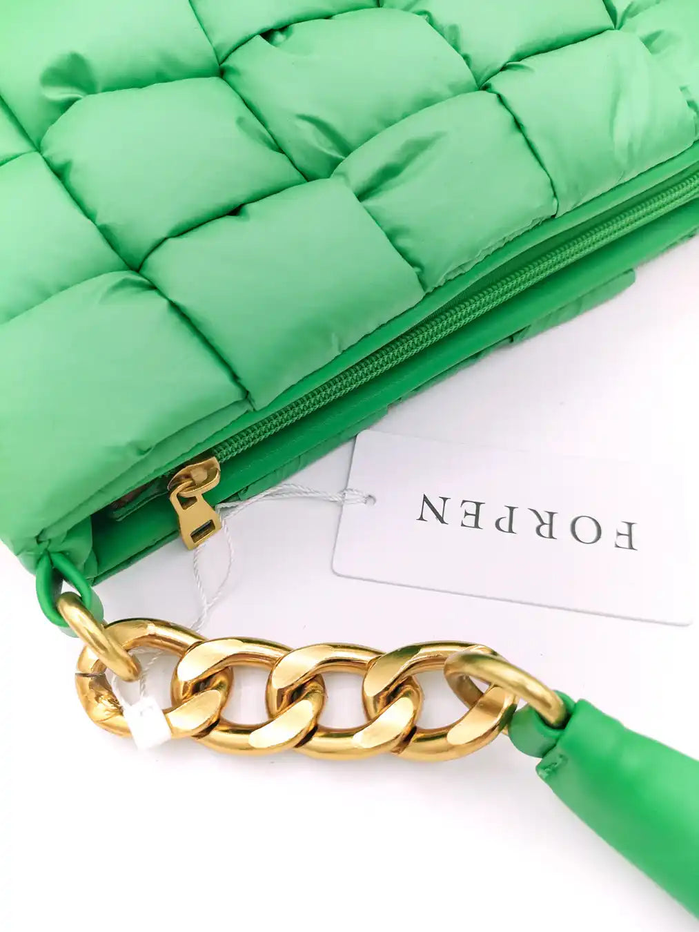 Borsa verde prato in stile Bottega Veneta Forpen