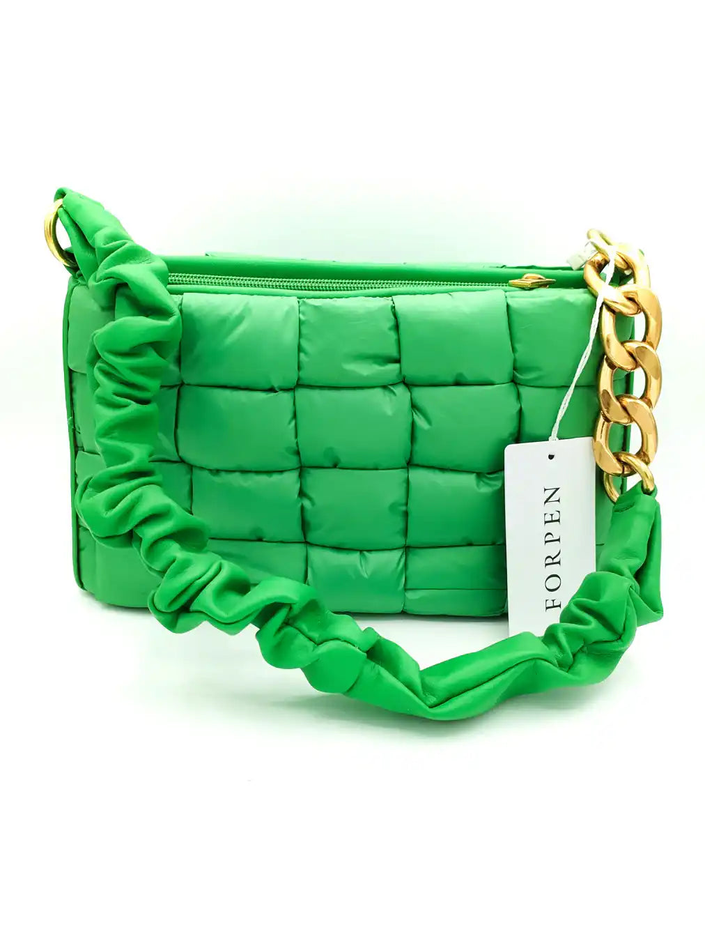 Borsa verde prato in stile Bottega Veneta Forpen