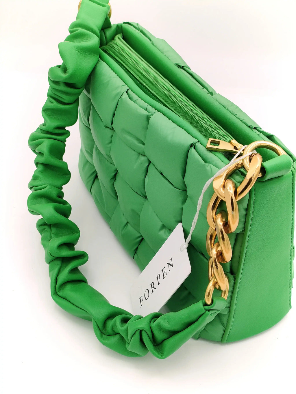 Borsa verde prato in stile Bottega Veneta Forpen