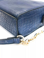 Borsetta blu notte coccodrillo