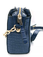 Borsetta blu notte coccodrillo